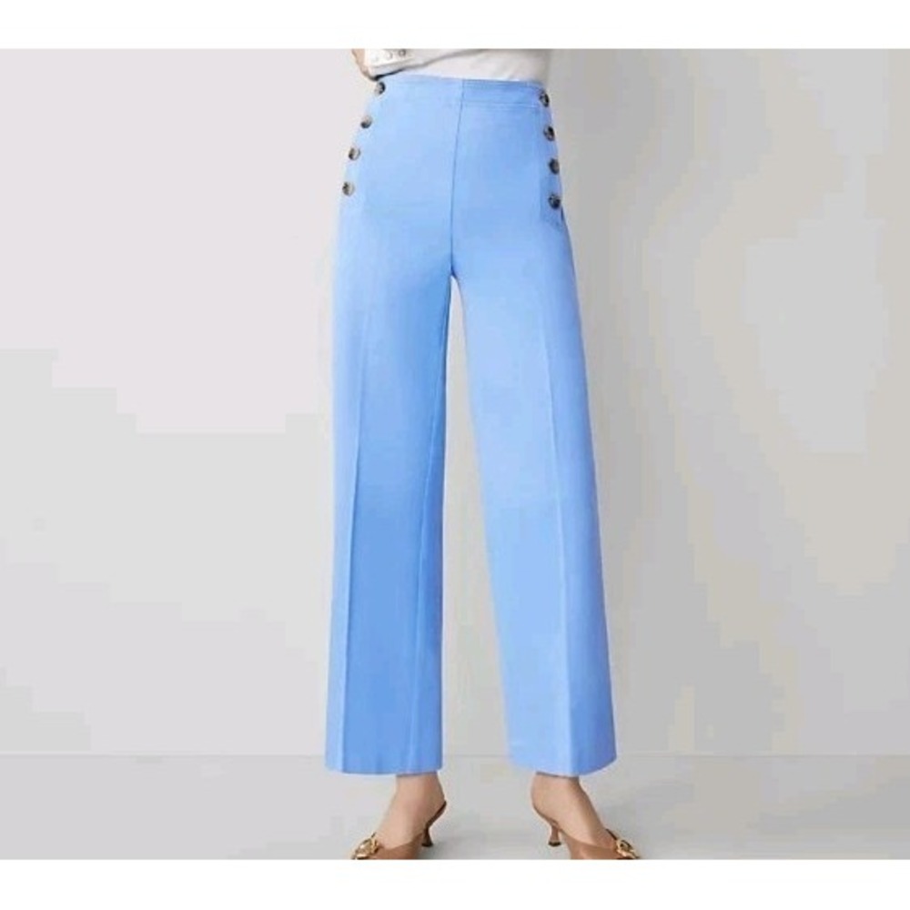 Ann Taylor The Sailor Grace Straight Pant. Clear Skies Blue.  Size 10
